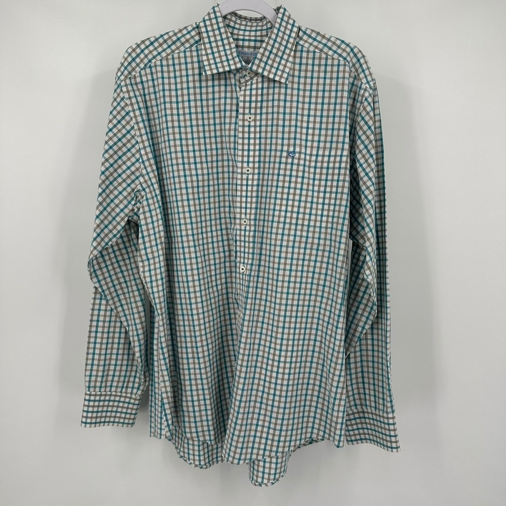 Southern Tide Mens Preppy Gingham Check Plaid Shirt Size L Nautical Country Club